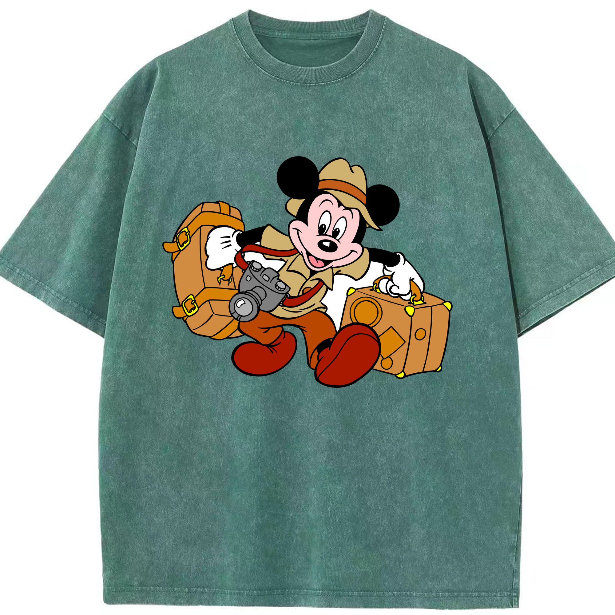 （画像用） ミッキーマウス Mickey Mouse 綿100% ヴィンテージ風 半袖Tシャツ（フロントプリント）
